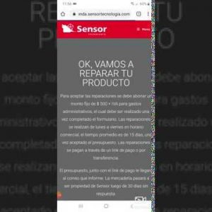 Tutorial Reparación de Productos en Tienda Online Sensor